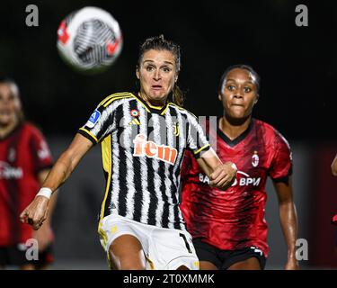 Mailand, Italien. Oktober 2023. Milano, Italia, 07.10.23 Cristiana Girelli (10 Juventus FC) während des Spiels der Serie A Der Frauen zwischen AC Milan und Juventus FC im Vismara Sports Center in Mailand, Italia Soccer (Cristiano Mazzi/SPP) Credit: SPP Sport Press Photo. /Alamy Live News Stockfoto