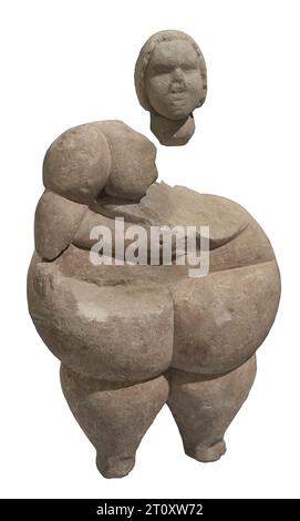 Tempelzeit (3600 v. Chr. bis 2500 v. Chr.). Malta. Aus Ton und Stein gefertigte Frauenfiguren. Von Tarxien Tempels. Nationalmuseum für Archäologie. Valletta. Malta. Stockfoto