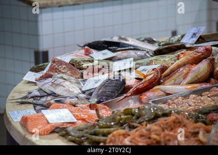 LAGOS, PORTUGAL - FERBUARY 28, 2023: Zentralmarkt in Lagos, Portugal am 28. Februar 2023 Stockfoto