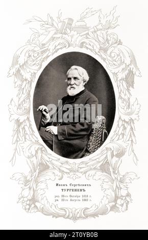 1880 c. , St.. Petersburg , RUSSLAND : der berühmte russische Schriftsteller und Dramatiker IWAN Sergejewitsch TURGENEW ( Sergeevic , 1818 - 1883 ) , Autor von VÄTERN UND SÖHNEN ( 1862 ) . Foto: Vezenberg & Co. , St. Petersburg . - SCRITTORE - LETTERATO - LETTERATURA - LITERATUR - SPLAYWRITER - DRAMMATURGO - COMMEDIOGRAFO - TEATRO - THEATER - RUSSLAND - PORTRÄT - RITRATTO - WEISSER BART - BARBA BIANCA - GESCHICHTE - FOTO STORICHE --- ARCHIVIO GBB Stockfoto