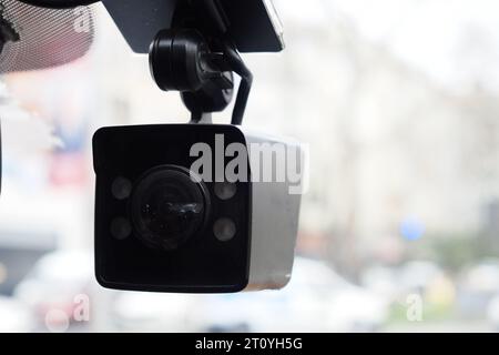 CCTV-Autokamera für die Sicherheit beim Verkehrsunfall. Stockfoto