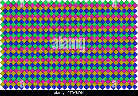 Abstrakte Dimond-Wandhintergrundtextur mit geometrischem Vektor-Illustrator. Farbdesign mit quadratischem Drahtzaun. Quadratisches Netzmuster. Stock Vektor