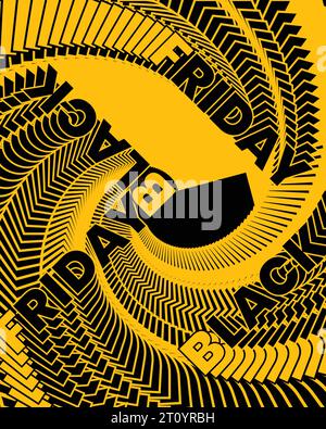 Der gelbe und schwarze Hintergrund zeigt das Wesen des Black friday Sale Stock Vektor