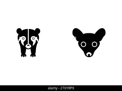 Neues wunderschönes, minimalistisches Design mit afrikanischer Civet-Icon-Illustration Stock Vektor