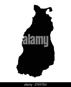 Beaver Island Karte Silhouette Region Gebiet, schwarze Form Stil Illustration Stock Vektor