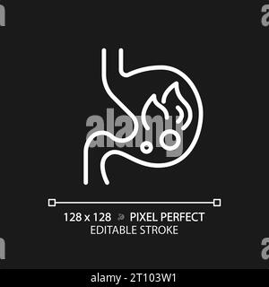 2D-Symbol für anpassbare dünne weiße Brennen des Magens Stock Vektor