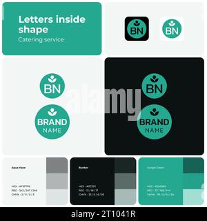 2D-Vorlage mit Logo für das Branding im Lebensmittelgeschäft Stock Vektor