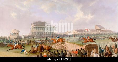 Pferderennen. The Liverpool and National Steeplechase at Aintree, 1843, Gemälde in Öl auf Leinwand von William Tasker, um 1843 Stockfoto