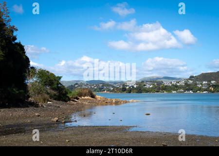 Pauatahanui Inlet, Porirua Harbour, Wellington, Nordinsel, Neuseeland Stockfoto