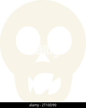 Festliche überraschte Vampirschädel flache Ikone. Aufkleber mit festlichen Abzeichen für Feiertage. Dekoratives Vampirkopfelement für Schrottbuchung, Grußkarte, Partyeinladungen Stock Vektor