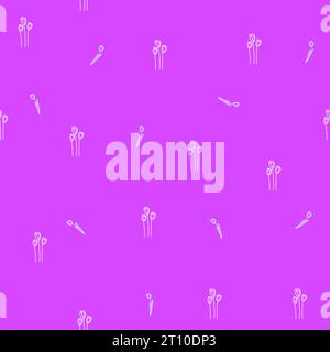 Hand gezeichnet rosa Tulpe nahtloses Muster. Abstrakter Blumendruck. Botanische Illustration für Hauptdekor, Innendesign, Tapete, Cover Design. Stock Vektor