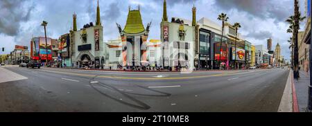 Los Angeles, Kalifornien, USA; 15. Januar 2023: Panoramablick auf das berühmte chinesische Theater auf der Avenue, wo sich der Walk of Fame befindet. Stockfoto