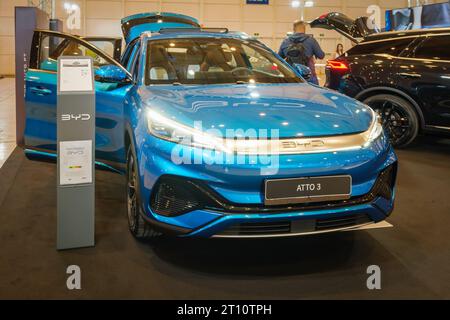 BYD Atto 3 Elektroauto auf der ECAR SHOW - Hybrid and Electric Motor Show Stockfoto