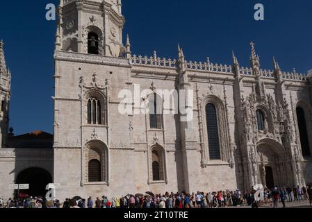 Offizieller Name des Klosters Jeronimos - Mosteiro de Santa Maria de Belem schönes Kloster in Lissabon Hauptstadt Portugals EU-UNESCO-Weltkulturerbe Stockfoto