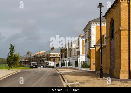 Häuser in Poundbury, Dorchester, Dorset, Großbritannien im September Stockfoto