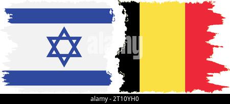 Belgien und Israel Grunge Flaggen Verbindung, Vektor Stock Vektor