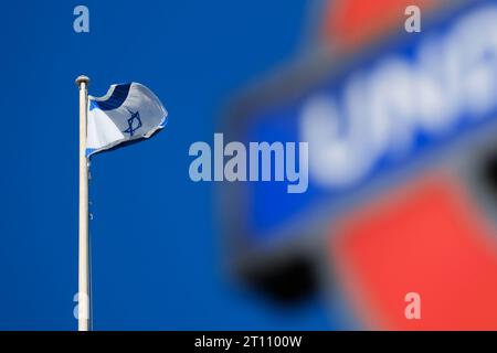 Whitehall, Westminster, London, Großbritannien. Oktober 2023. Der israelische Angriff wurde in Westminster gedenken. Quelle: Matthew Chattle/Alamy Live News Stockfoto