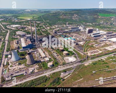 Luftaufnahme der Industriezone von oben Stockfoto