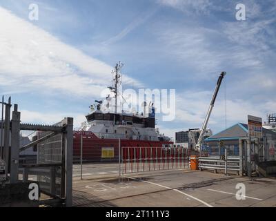 ABERDEEN, Großbritannien - 14. SEPTEMBER 2023: Hafen von Aberdeen Stockfoto