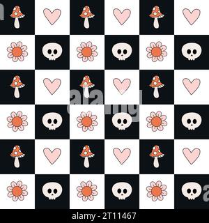 Nahtloses Vektor-Muster von Halloween-Elementen Stock Vektor