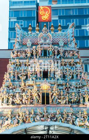 Der Sri Veeramakaliamman Tempel in Little India, Singapur Stockfoto