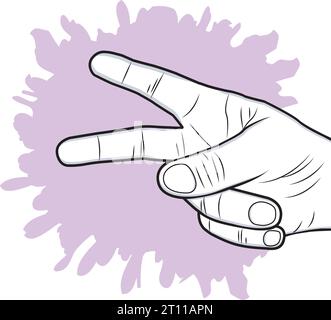 Einhand Friedenszeichen Symbol-Vektor-Illustration Stock Vektor