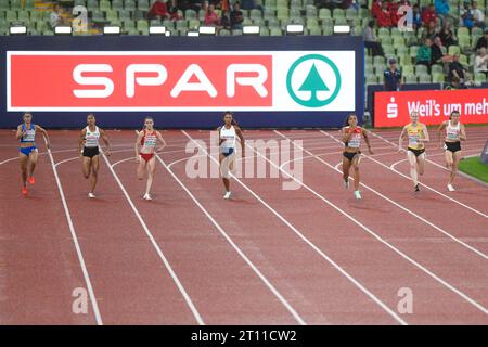 200 m Halbfinale für Frauen. Europameisterschaften München 2022 Stockfoto