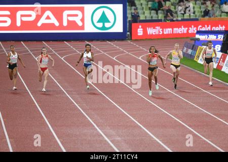 200 m Halbfinale für Frauen. Europameisterschaften München 2022 Stockfoto