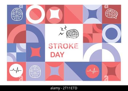 Schlaganfalltag. Urlaubskonzept, bauhaus-Banner Stock Vektor
