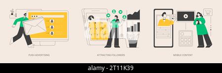 Internet-Förderung abstrakte Konzept Vektor-Illustrationen. Stock Vektor