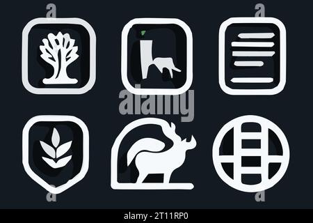 Black and white energy saving bulb icons set Stock Vektor