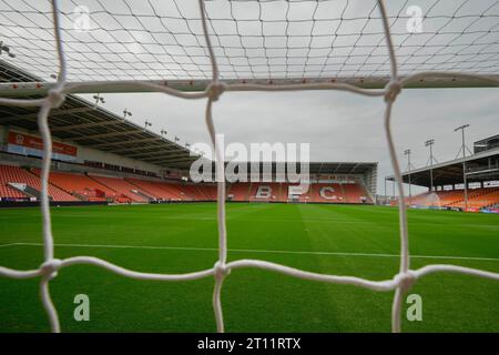 Eine allgemeine Ansicht der Bloomfield Road, Heimstadion von Blackpool vor dem EFL Trophy Match Blackpool gegen Liverpool U21 in Bloomfield Road, Blackpool, Großbritannien, 10. Oktober 2023 (Foto: Steve Flynn/News Images) Stockfoto