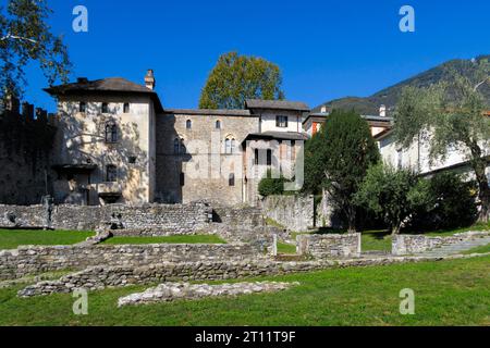 Archäologisches Museum der Burg Castello Visconteo in Locarno Stockfoto