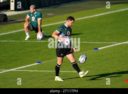 Tomos Williams von Wales während eines Trainings im Stade Mayol in Toulon, Frankreich. Bilddatum: Dienstag, 10. Oktober 2023. Stockfoto