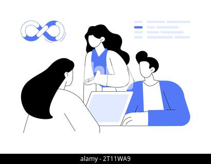 Abstrakte Vektorgrafik des DevSecOps-Workflows. Stock Vektor