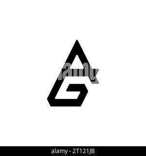 AG GA-Logo, GA AG-Monogramm, Initialen AG GA-Logo, Buchstabe GA AG-Logo, eleganter Ikonenvektor Stock Vektor