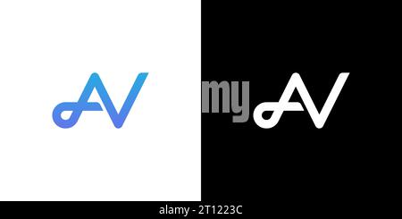 AV-Logo, AV-Monogramm, anfängliches AV-Logo, AV-Letter, Symbol, Vektor Stock Vektor
