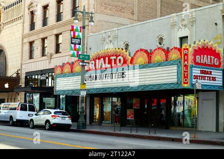 Los Angeles, Kalifornien: Rialto Theatre, historisches Theater am 812 S. Broadway im historischen Broadway Theater District in der Innenstadt von Los Angeles Stockfoto