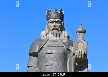 Denkmal für Prinz von Moldawien Stephan der große (gestorben am 2. Juli 1504) in Capriana, Moldawien Stockfoto