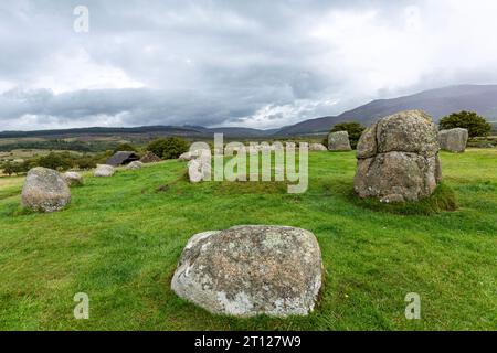 Machrie Moor 5, Machrie Moor Stone Circles, Machrie, die Isle of Arran, Schottland. Stockfoto