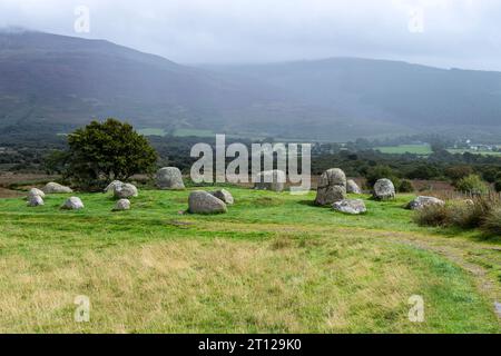 Machrie Moor 5, Machrie Moor Stone Circles, Machrie, die Isle of Arran, Schottland. Stockfoto