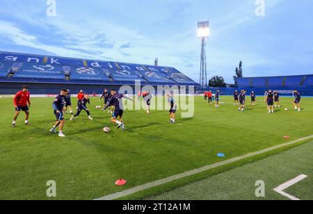 Zagreb, Kroatien. Oktober 2023. Spieler aus Kroatien während eines Trainings im Maksimir-Stadion am 10. Oktober 2023 in Zagreb, Kroatien. Kroatien spielt in der EM 2024 gegen die Türkei und Wales. Foto: Jurica Galoic/PIXSELL Credit: Pixsell/Alamy Live News Stockfoto