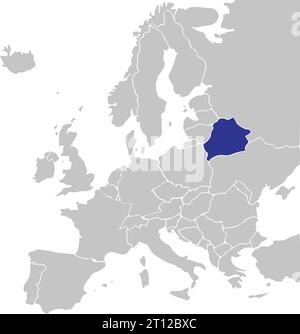 Lageplan der REPUBLIK WEISSRUSSLAND, EUROPA Stock Vektor
