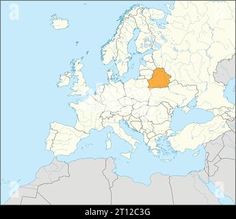 Lageplan der REPUBLIK WEISSRUSSLAND, EUROPA Stock Vektor