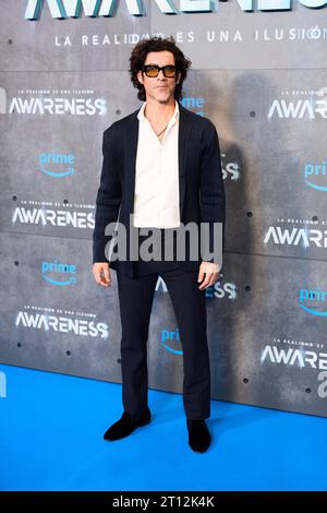 Madrid. Spanien. 20231010 nimmt Oscar Jaenada am 10. Oktober 2023 in Madrid, Spanien, an der „Awareness“-Premiere im Capitol Cinema Teil Stockfoto