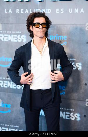 10. Oktober 2023, Madrid, Spanien: Oscar Jaenada nimmt am 10. Oktober 2023 an der Premiere von â€˜Awarenessâ€™ im Capitol Cinema in Madrid Teil (Foto: © Jack Abuin/ZUMA Press Wire) NUR ZUR REDAKTIONELLEN VERWENDUNG! Nicht für kommerzielle ZWECKE! Stockfoto