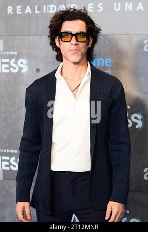 10. Oktober 2023, Madrid, Spanien: Oscar Jaenada nimmt am 10. Oktober 2023 an der Premiere von â€˜Awarenessâ€™ im Capitol Cinema in Madrid Teil (Foto: © Jack Abuin/ZUMA Press Wire) NUR ZUR REDAKTIONELLEN VERWENDUNG! Nicht für kommerzielle ZWECKE! Stockfoto