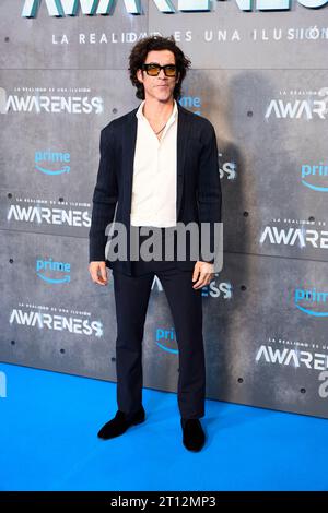 10. Oktober 2023, Madrid, Spanien: Oscar Jaenada nimmt am 10. Oktober 2023 an der Premiere von â€˜Awarenessâ€™ im Capitol Cinema in Madrid Teil (Foto: © Jack Abuin/ZUMA Press Wire) NUR ZUR REDAKTIONELLEN VERWENDUNG! Nicht für kommerzielle ZWECKE! Stockfoto