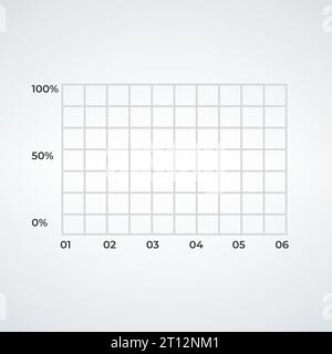 Diagrammpapier mit schwarzen Linien, quadratisch. Abbildung des Rohteils-Vektors auf weißem Hintergrund isoliert. Stock Vektor