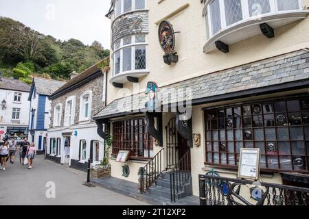 September 2023 Polperro Village in Cornwall Seafood Diner Restaurant The Nelsons Restaurant, England, Großbritannien Stockfoto